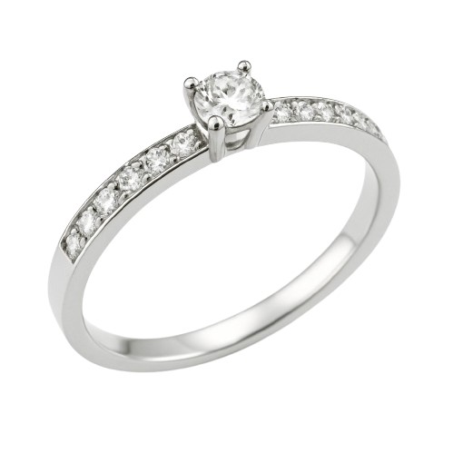 [B4203/0.30] WHITE GOLD DIAMOND RING.QUALITY SI,COLOR H.0.30 CT TW