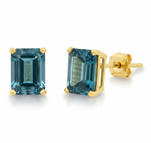 [3974L] PENDIENTES TOPACIO LONDON BLUE 7x5MM.PRESION.