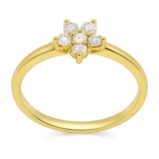 [B4206/0.25] SORTIJA BRILLANTES DI 1 EM 0.03 CT DI 5 SI-H 0.22 CT.0.25 TW