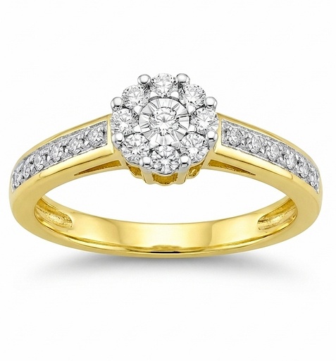 [B4222/0.10] SORTIJA BRILLANTES DI 8RD 0.03 CT 12 PE RD SI H 0.01 14RD SI H 0.07 CT.0.10 CT TW