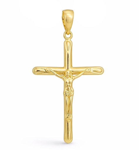 [9K4815] CRUZ CON CRISTO 32x19MM.9 KILATES