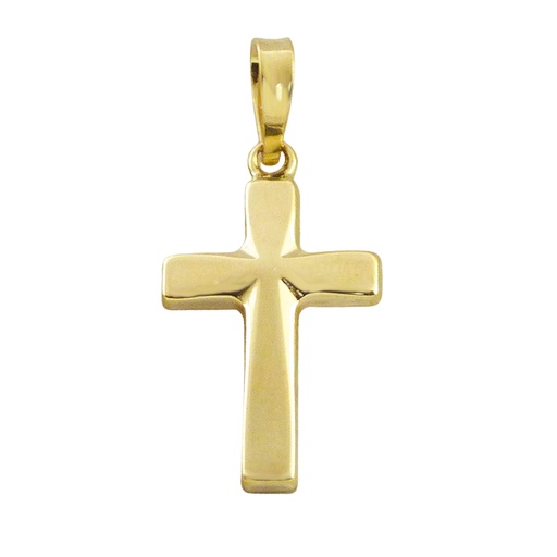 [9K5358] CRUZ LISA SIN CRISTO 21x12MM. 9 KILATES