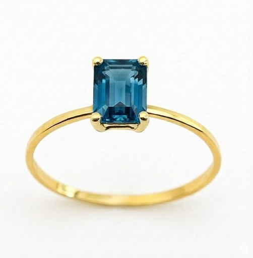 [3974/SL] SORTIJA TOPACIO LONDON BLUE SEMIPRECIOSO 7x5MM