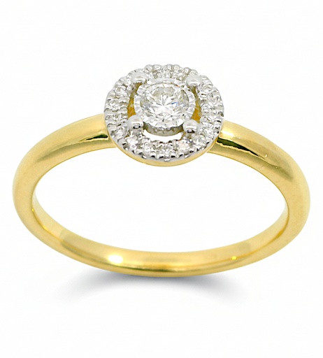 [B4216S/0.15] SORTIJA BRILLANTES DI 1RD 0.10 CT 18RD 0.05. 0.15 CT TW