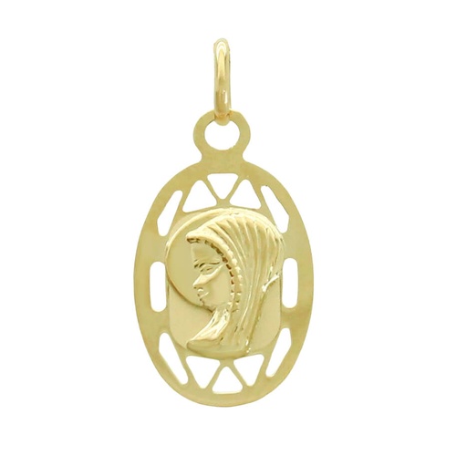 [5729] MEDALLA VIRGEN NIÑA OVAL 18x12 MM CALADA.