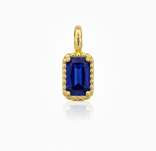 [9K0052CZ] 6x4MM NANO SAPPHIRE PENDANT.9 KARAT GOLD
