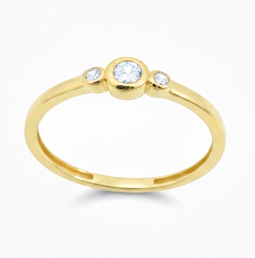 [9K0057] 3CZ 9 KARAT GOLD RING.