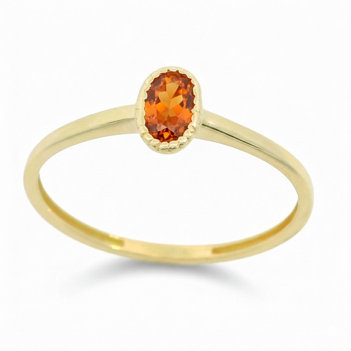 [9K0058SC] 6x4MM CITRINE COLOR RING.9 KARAT