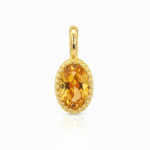 [9K0058CC] 6x4MM OVAL CITRINE PENDANT.9 KARAT