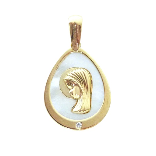 [4680] 12MM MOTHER OF PEARL VIRGIN MEDAL.