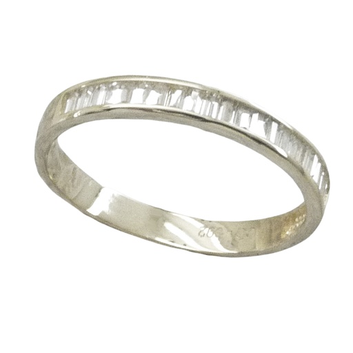 [4136B] CARRE CZ HALF INFINITY RING.WHITE GOLD.