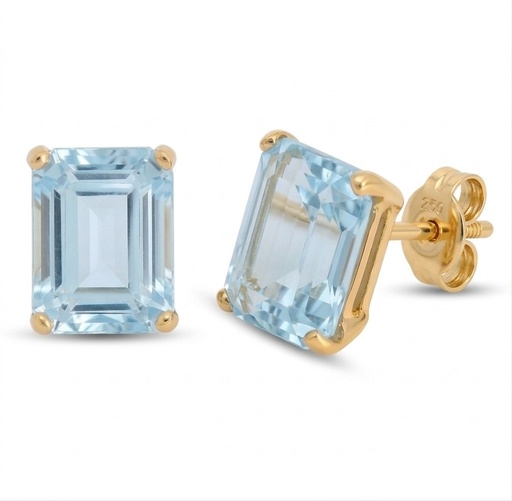 [5468SK] PENDIENTES SKY BLUE 8x6MM.PRESION