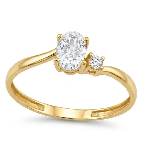 [9K00225S] SORTIJA CIRCONITA OVAL 6x4MM.9 KILATES