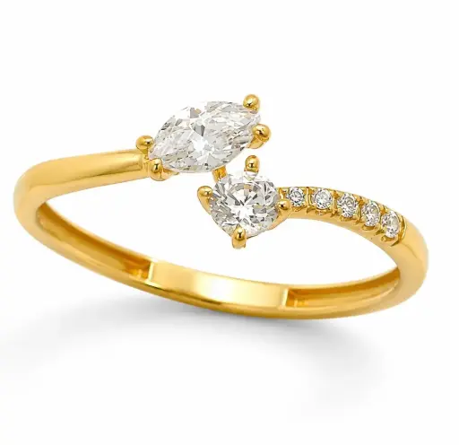 [9K0109] 9 KARAT GOLD RING WITH CZ
