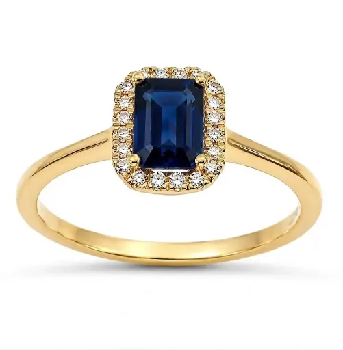 [B4232/SZ] 6x4MM(0.66 CT) RUBI RING WITH 0.08 CT TW DIAMONDS