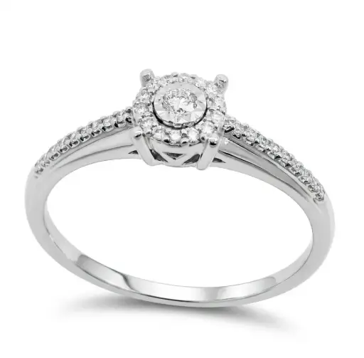 [B4246/0.13B] H-SI DIAMONDS RING.0.13 CT TW 