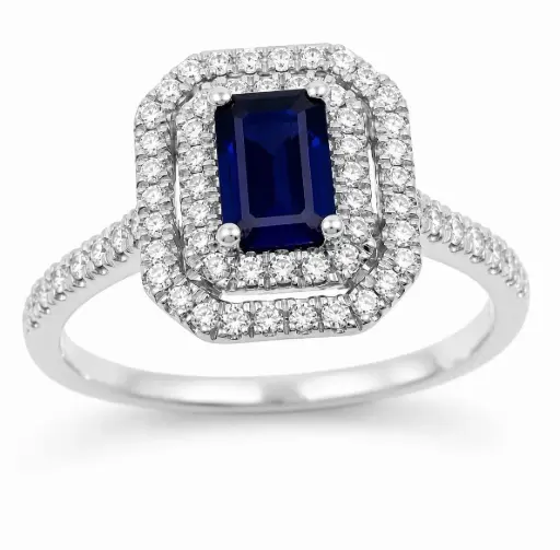 [B4250ZB/0.34] SORTIJA 1 ZAFIRO 0.65CT Y BRILLANTES 0.34 CT TW
