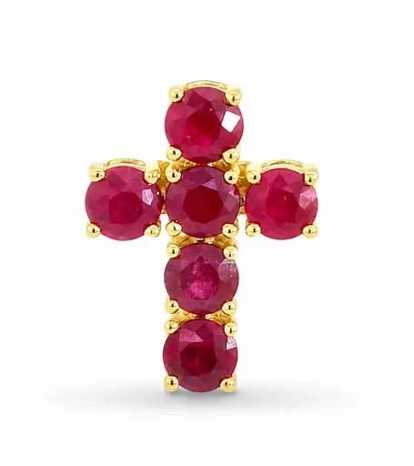 [00230R] O.92 CT TW RUBI CROSS PENDANT