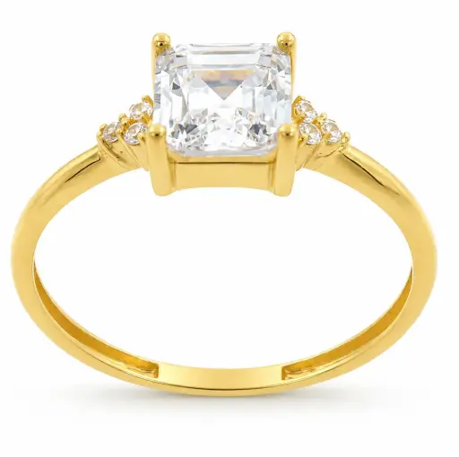 [00231] 6x6MM SQUARE CZ RING