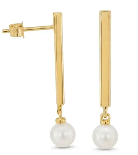 [00237] 4MM FRESHWATER PEARL EARRINGS.13MM