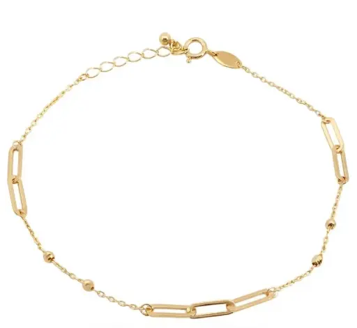 [00243PU] PULSERA BOLAS Y ESLABONES .19 CM.