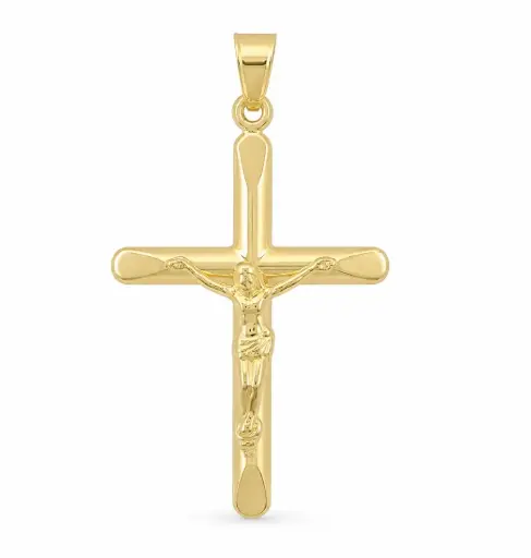 [9K00247] 9 KARAT GOLD CRUCIFIX PENDANT.32x20MM