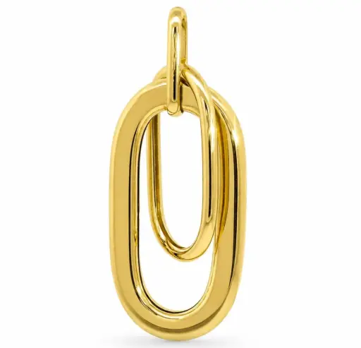 [9K00239] COLGANTE OVAL DOBLE 33x14MM 9KILATES