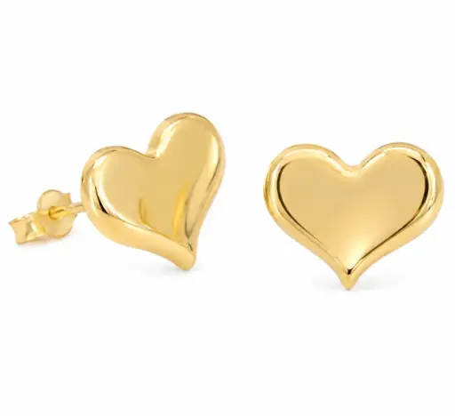 [9K00112] PENDIENTES CORAZON .9MM.PRESION. 9KILATES