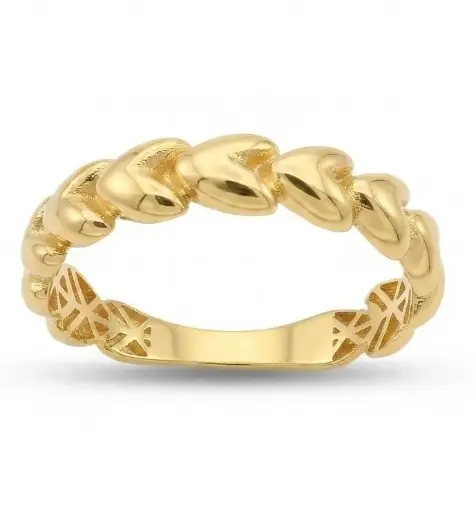 [9K0117] 9 KARAT GOLD HEARTS RING 