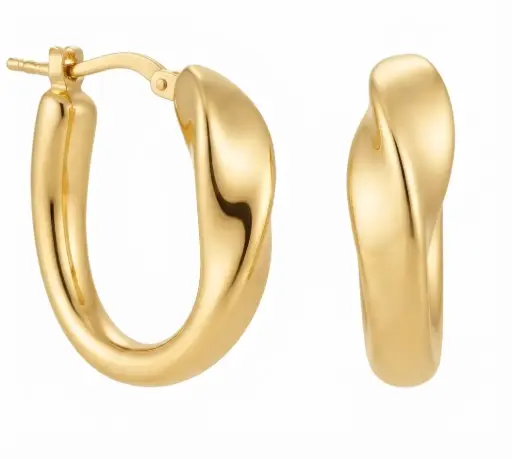 [9K00276] ARO ABIERTO RETORCIDO LISO. 20x19x7MM 9KILATES