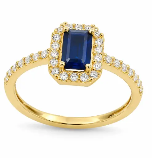 [B4254SZ/0.27] SORTIJA ZAFIRO  (0.51 CT) Y BRILLANTES 0.27 CT TW 