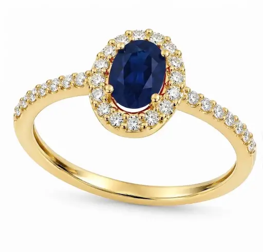 [B4255SZB/0.22] SORTIJA ZAFIRO (0.42 CT) Y BRILLANTES 0.22 CT TW 