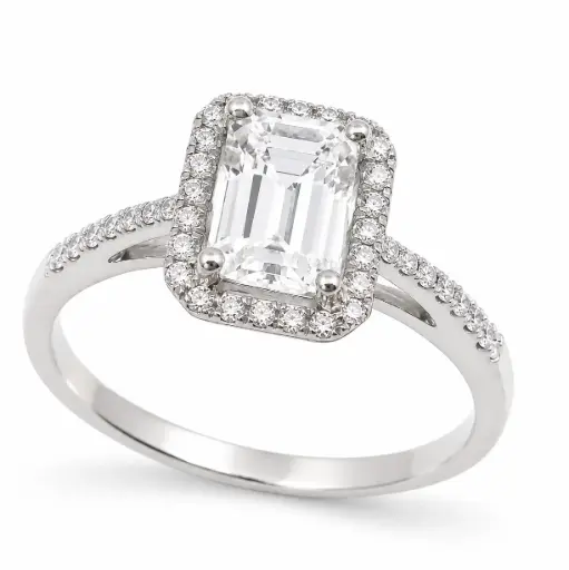 [B4234SZB/0.18] SORTIJA ZAFIRO BLANCO 7x5MM (0.85 CT) Y  BRILLANTES DI 38 RD VSI H 0.18  CT TW 