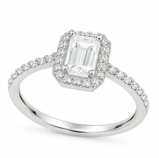 [B4195ZB/0.28] SORTIJA BRILLANTES ZAFIRO BLANCO 0.51CT Y BRILLANTES 0.28 CT TW