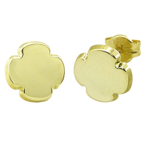 [5453] 8MM QUATREFOIL STUD EARRINGS.PUSH BACK.