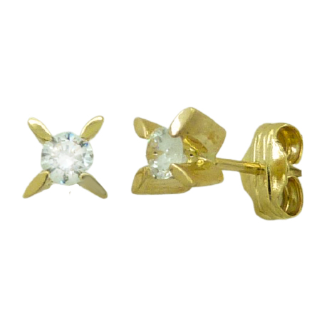 [9745] CZ STUD EARRINGS.PUSH BACK.