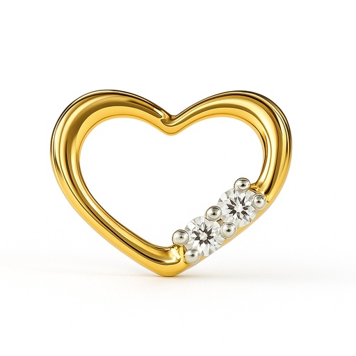 [B4145/0.05] COLGANTE CORAZÓN 11x9MM 2 BRILLANTES 0.05 CT TW  H-SI
