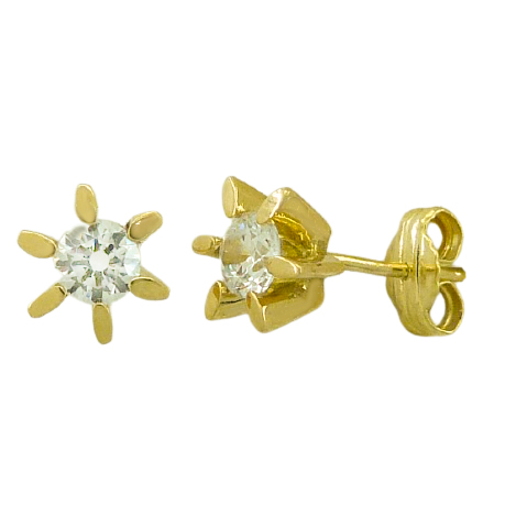 [9746] CZ STUD EARRINGS.PUSH BACK