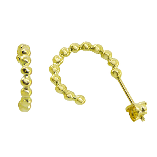 [4625]  BALLS HOOP EARRINGS.PUSH BACK.12MM