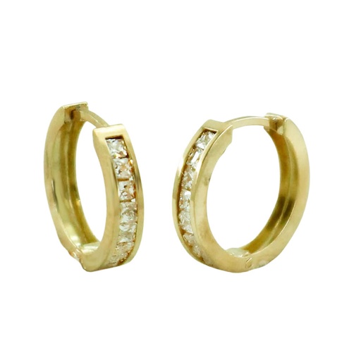 [5842] 12X2'5MM CZ HOOP EARRINGS.