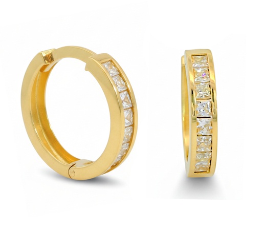 [5842] 12X2'5MM CZ HOOP EARRINGS.