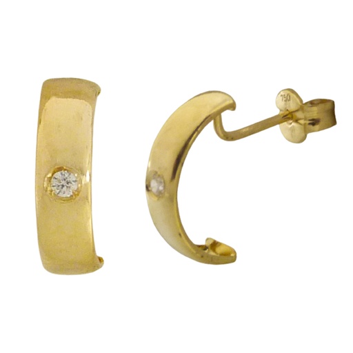 [4996] HALF HOOP EARRINGS.PIN POST AND BUTTERFLY CLASP.