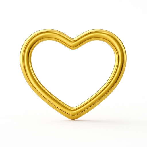 [3955] COLGANTE CORAZÓN PLANO ORO AMARILLO 12MM