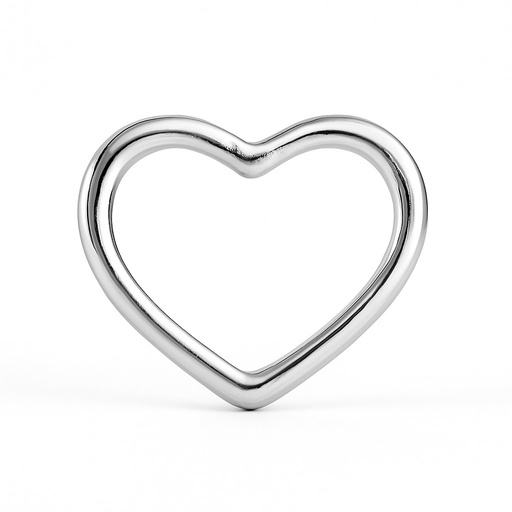 [3955B] COLGANTE ORO BLANCO CORAZÓN PLANO 12MM