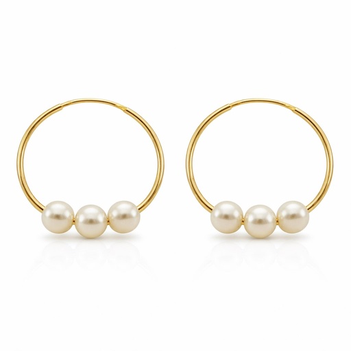 [5136] AROS TUBO 14x1MM CON TRES PERLAS.