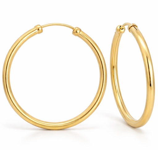 [9046] 50x2MM ROUND TUBE HOOP EARRINGS.