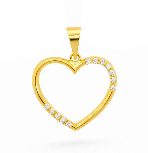[4966] COLGANTE CORAZÓN  CON CIRCONITAS.15MM