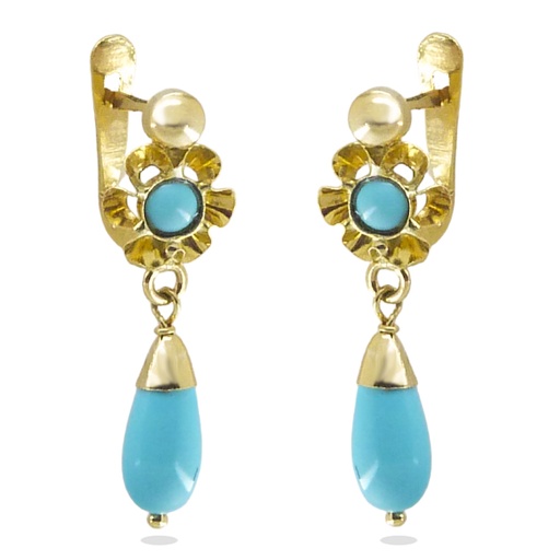 [6049T] PENDIENTES ARQUILLO PERITA COLOR  TURQUESA .20MM.