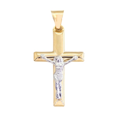 [5644] CRUZ CON CRISTO 32x19MM.BICOLOR