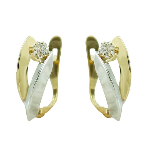 [5739] TWO TONE LEVERBACK EARRINGS.